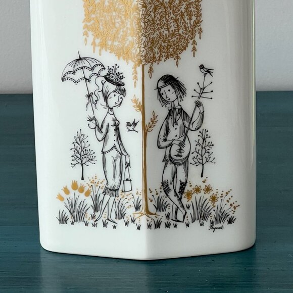 Vtg. 1960s Rosenthal Studio Line The Lovers Wedding Vase Raymond Peynet Germany - Picture 6 of 13